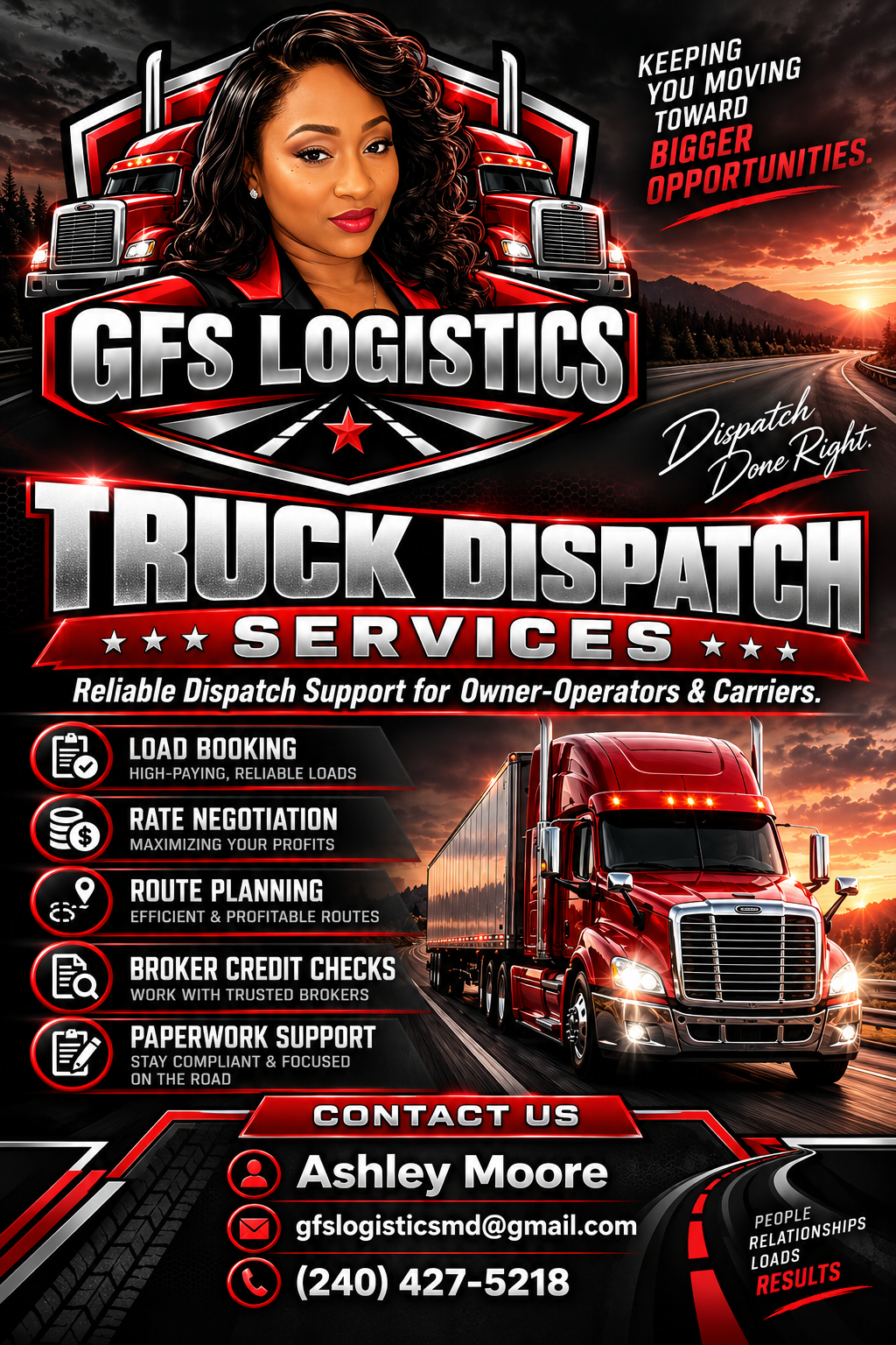 GFS Logistics truck dispatch service campaign